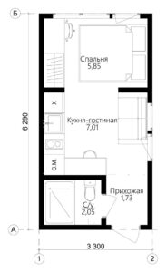 Проект 163 Мини домик 17кв.м