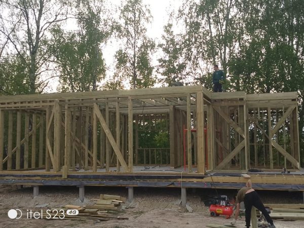 Проект 153 Каркасный дом с баней 95.25 КВ.м